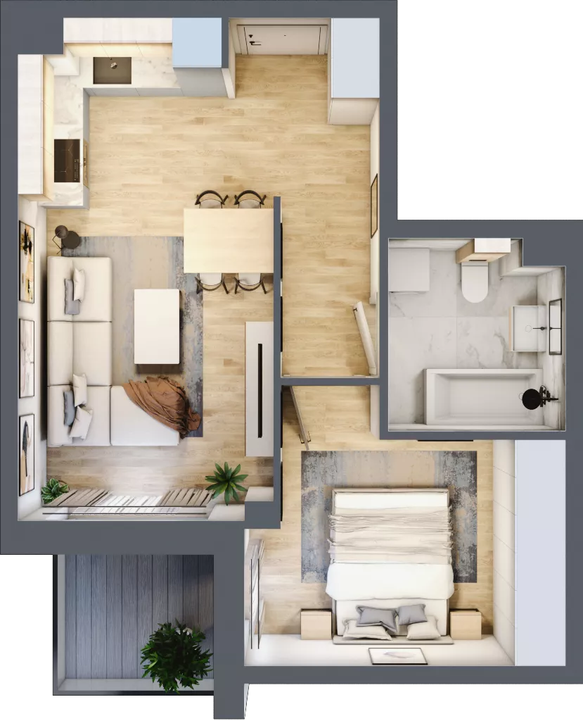 2 pokoje, mieszkanie 40,32 m², piętro 1, oferta nr B/8, Osobowicka 114, Wrocław, Osobowice-Rędzin, Fabryczna, ul. Osobowicka 114