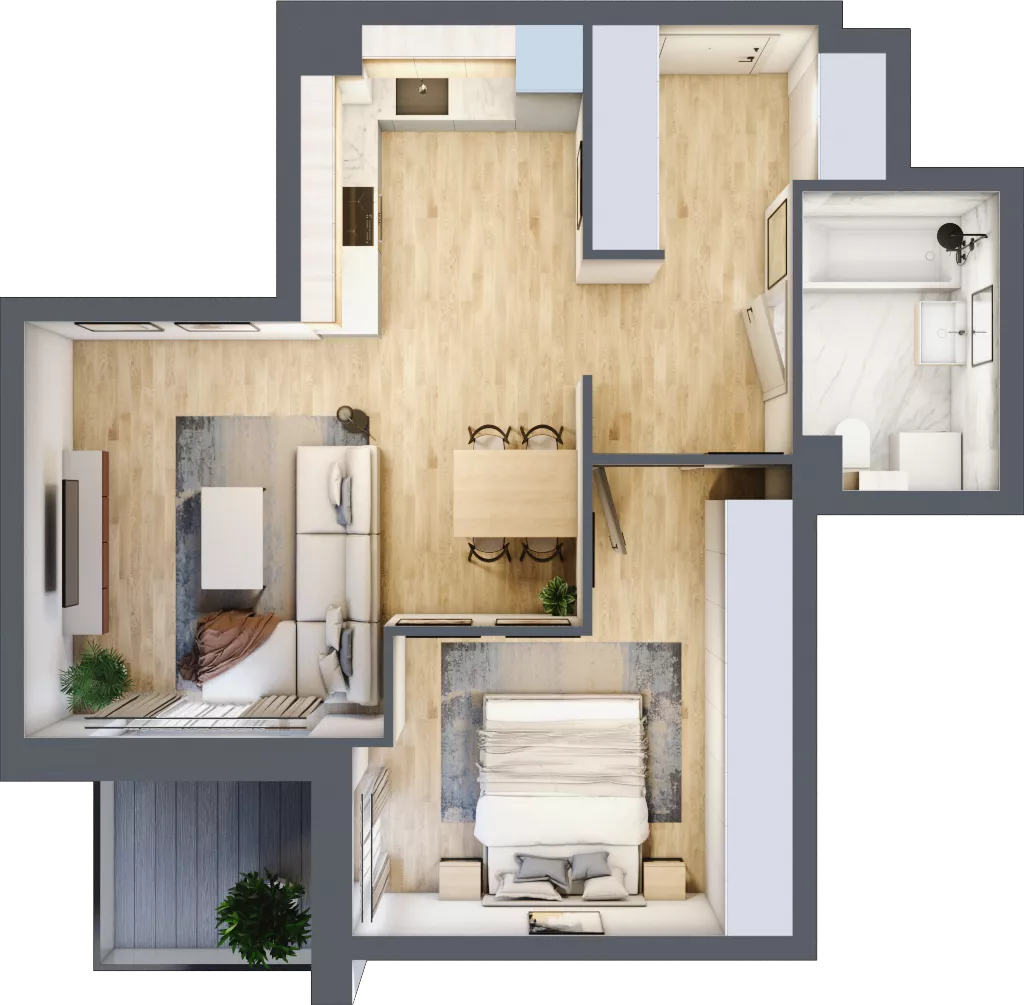 2 pokoje, mieszkanie 48,91 m², piętro 1, oferta nr B/31, Osobowicka 114, Wrocław, Osobowice-Rędzin, Fabryczna, ul. Osobowicka 114
