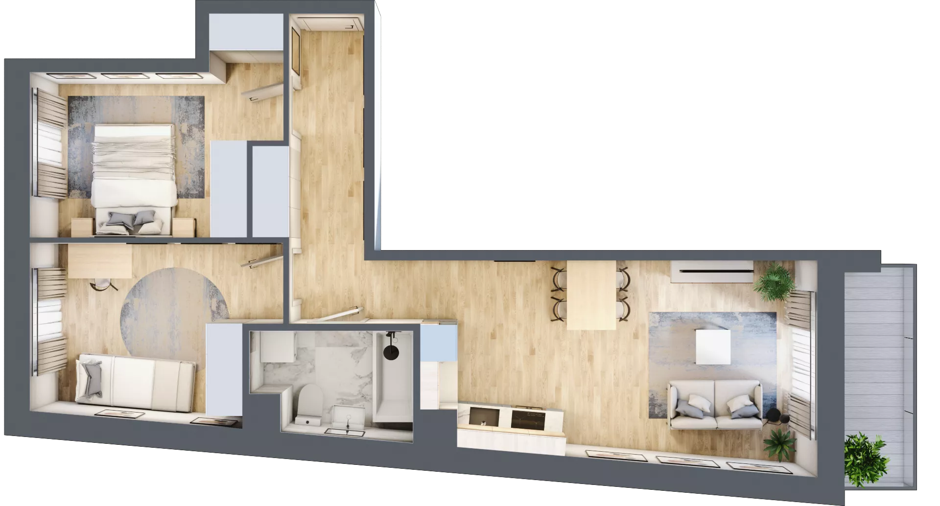 3 pokoje, mieszkanie 56,30 m², piętro 3, oferta nr E/16, 29. Aleja, Kraków, Stare Miasto, Warszawskie, ul. Prandoty 10c / al. 29 Listopada