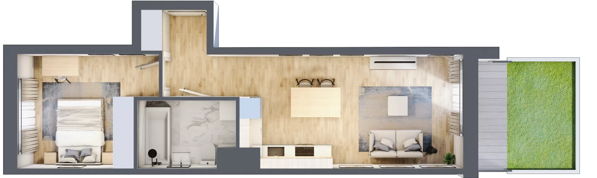 2 pokoje, mieszkanie 43,34 m², parter, oferta nr E/52, 29. Aleja, Kraków, Stare Miasto, Warszawskie, ul. Prandoty 10c / al. 29 Listopada