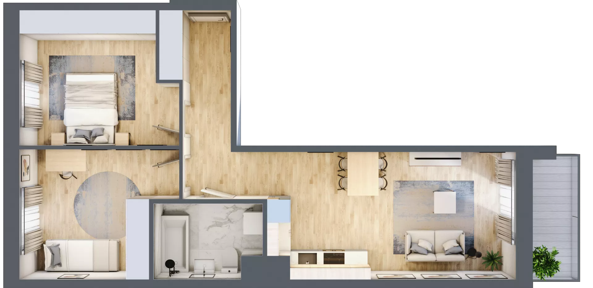 3 pokoje, mieszkanie 60,84 m², piętro 2, oferta nr E/60, 29. Aleja, Kraków, Stare Miasto, Warszawskie, ul. Prandoty 10c / al. 29 Listopada