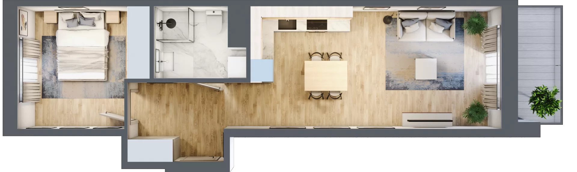 2 pokoje, mieszkanie 43,50 m², piętro 3, oferta nr E/61, 29. Aleja, Kraków, Stare Miasto, Warszawskie, ul. Prandoty 10c / al. 29 Listopada