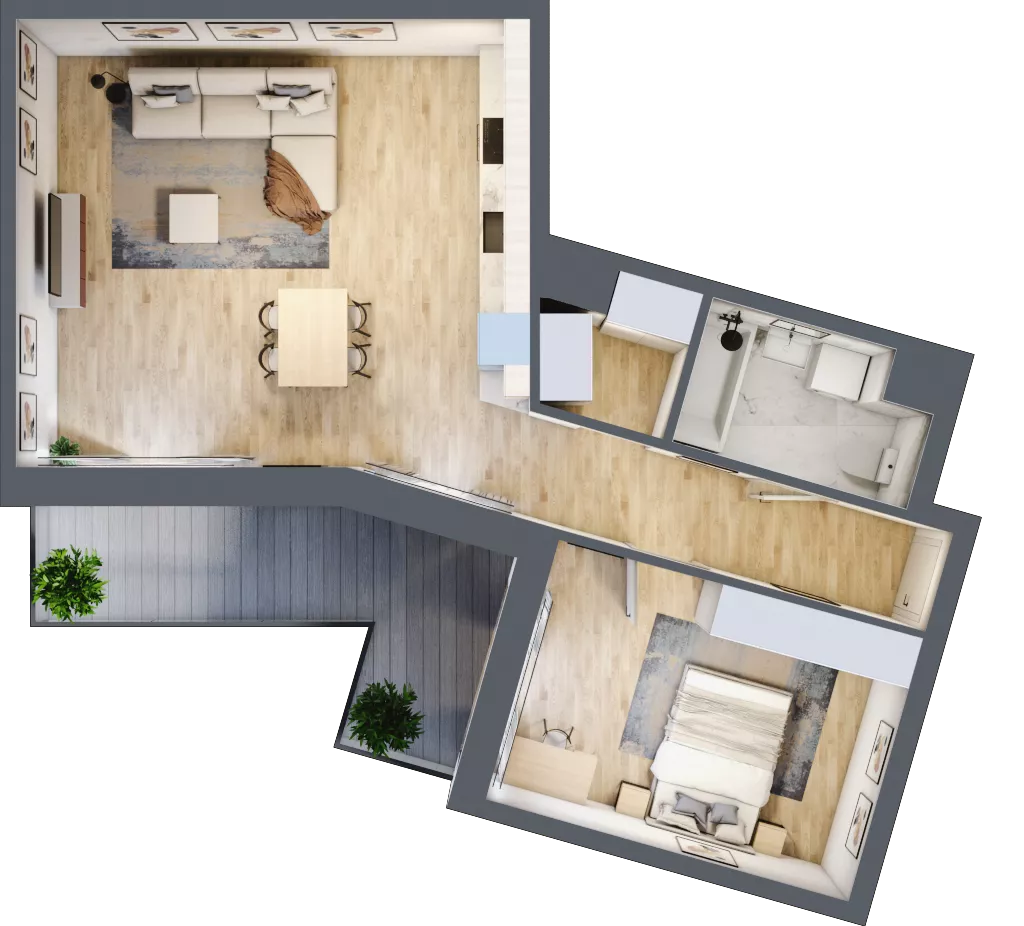 2 pokoje, mieszkanie 57,91 m², piętro 5, oferta nr E/130, 29. Aleja, Kraków, Stare Miasto, Warszawskie, ul. Prandoty 10c / al. 29 Listopada