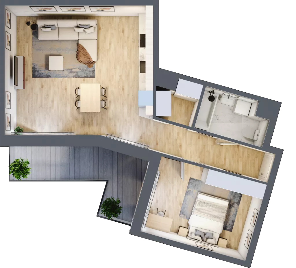 2 pokoje, mieszkanie 57,91 m², piętro 6, oferta nr E/140, 29. Aleja, Kraków, Stare Miasto, Warszawskie, ul. Prandoty 10c / al. 29 Listopada