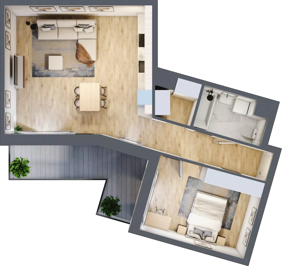 2 pokoje, mieszkanie 58,08 m², piętro 7, oferta nr E/148, 29. Aleja, Kraków, Stare Miasto, Warszawskie, ul. Prandoty 10c / al. 29 Listopada