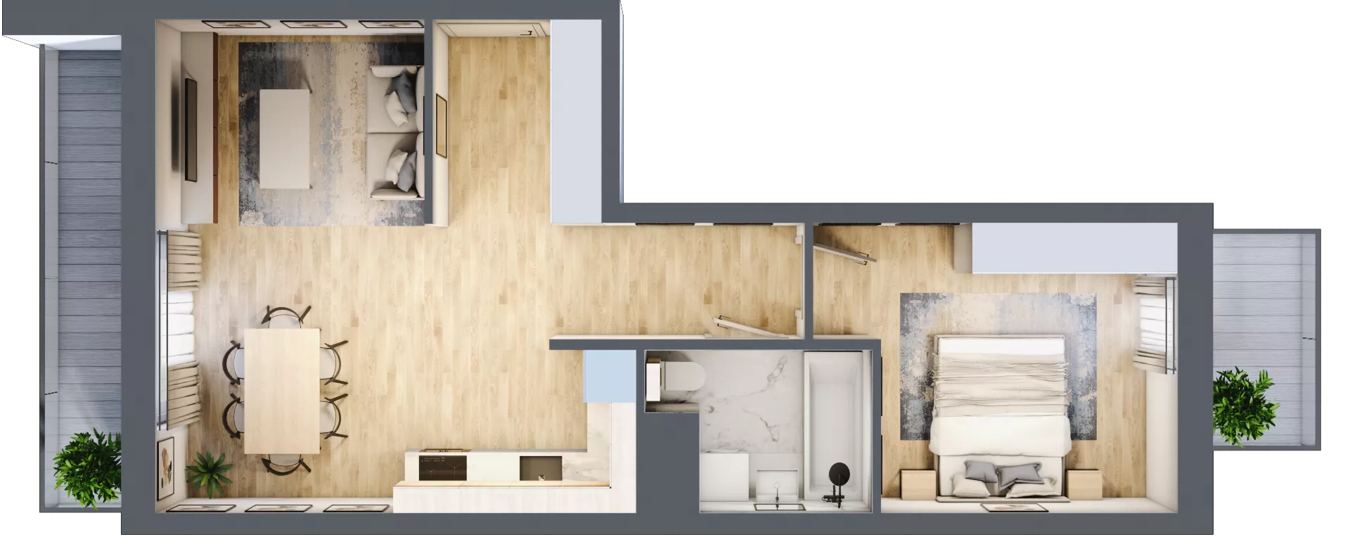 2 pokoje, mieszkanie 47,92 m², piętro 5, oferta nr D/66, Apartamenty Park Matecznego, Kraków, Podgórze, Mateczny, ul. Rydlówka 5