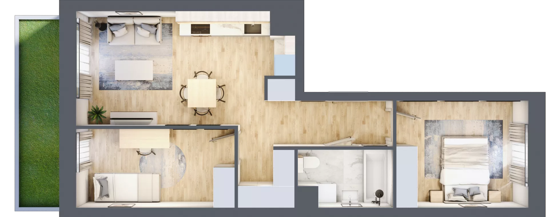 3 pokoje, mieszkanie 51,54 m², parter, oferta nr D/71, Apartamenty Park Matecznego, Kraków, Podgórze, Mateczny, ul. Rydlówka 5