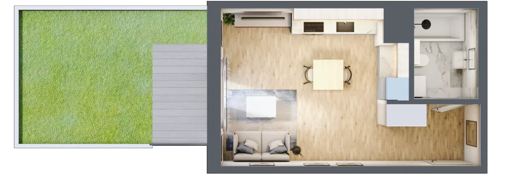 1 pokój, mieszkanie 27,94 m², parter, oferta nr F/31, Metro Zachód 8 bud. E-H, Warszawa, Bemowo, Chrzanów, ul. Jana Heweliusza