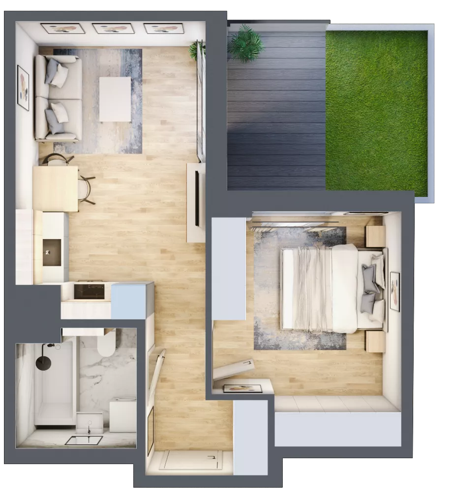 2 pokoje, mieszkanie 37,30 m², parter, oferta nr G/10, Metro Zachód 8 bud. E-H, Warszawa, Bemowo, Chrzanów, ul. Jana Heweliusza