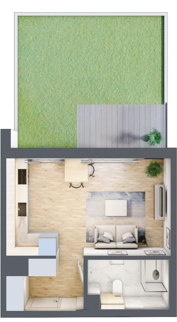 1 pokój, mieszkanie 28,18 m², parter, oferta nr H/46, Metro Zachód 8 bud. E-H, Warszawa, Bemowo, Chrzanów, ul. Jana Heweliusza
