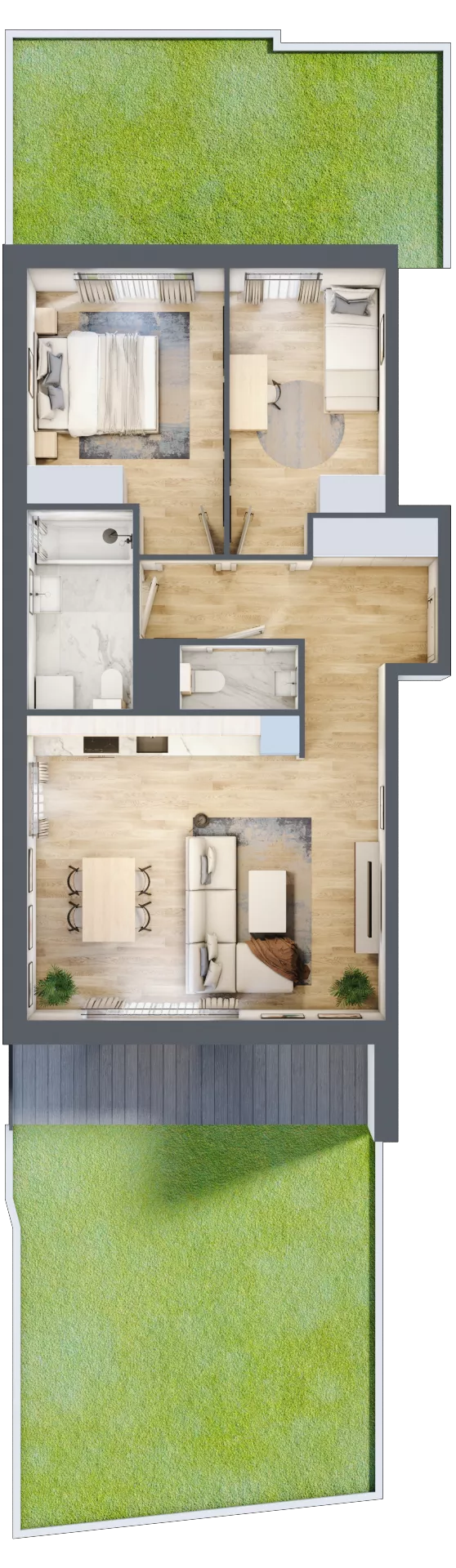 3 pokoje, mieszkanie 63,97 m², parter, oferta nr G/3, Wille Biskupin, Wrocław, Biskupin-Sępolno-Dąbie-Bartoszowice, Śródmieście, ul. Braci Gierymskich 156