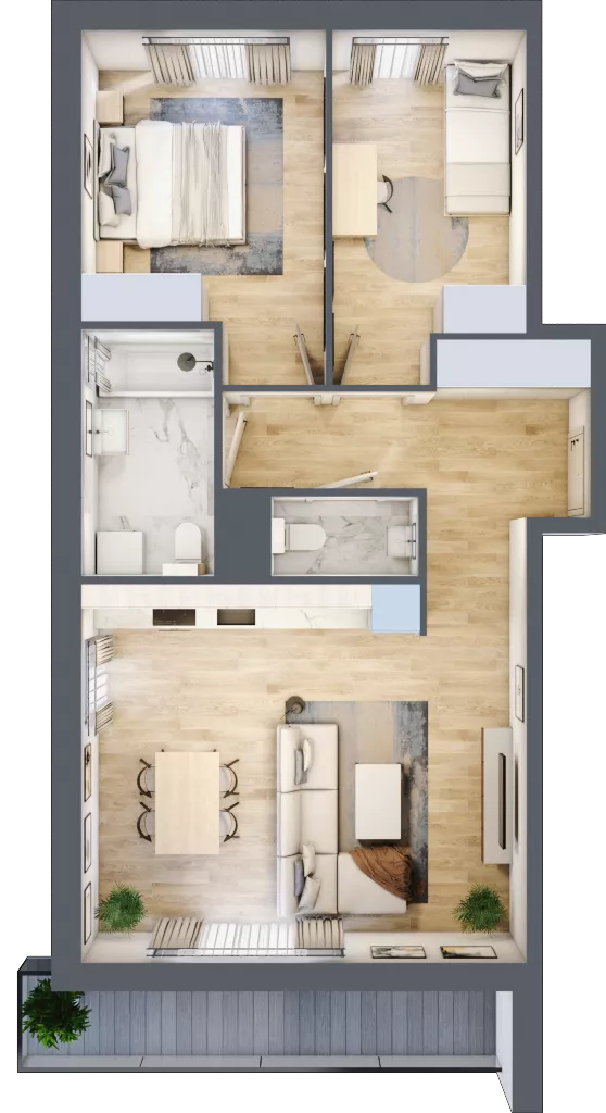 3 pokoje, mieszkanie 63,97 m², piętro 1, oferta nr G/6, Wille Biskupin, Wrocław, Biskupin-Sępolno-Dąbie-Bartoszowice, Śródmieście, ul. Braci Gierymskich 156