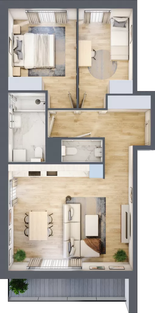 3 pokoje, mieszkanie 63,97 m², piętro 2, oferta nr G/9, Wille Biskupin, Wrocław, Biskupin-Sępolno-Dąbie-Bartoszowice, Śródmieście, ul. Braci Gierymskich 156