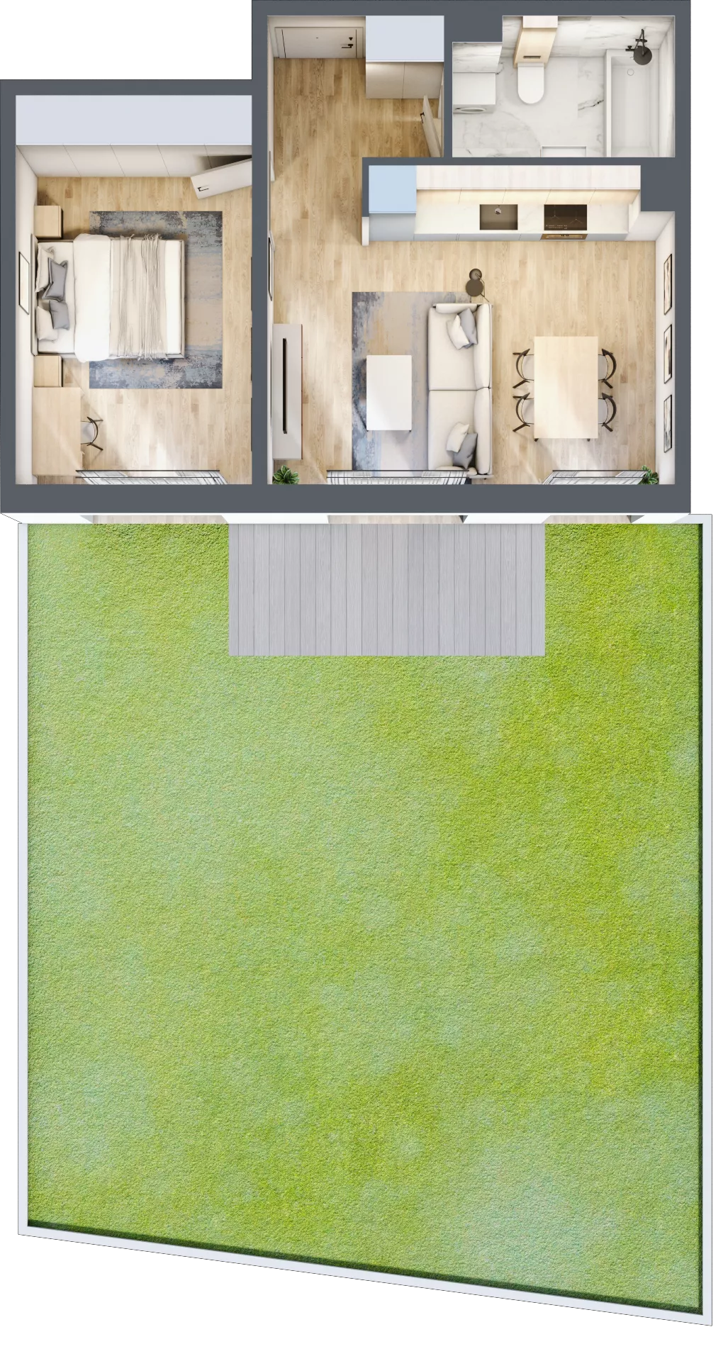 2 pokoje, mieszkanie 44,60 m², parter, oferta nr I/2, Wille Biskupin, Wrocław, Biskupin-Sępolno-Dąbie-Bartoszowice, Śródmieście, ul. Braci Gierymskich 156