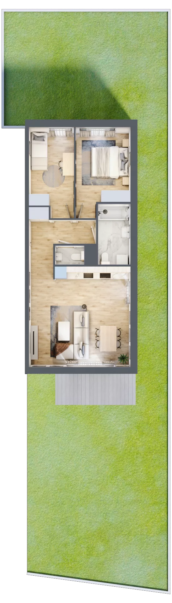 3 pokoje, mieszkanie 60,89 m², parter, oferta nr I/1, Wille Biskupin, Wrocław, Biskupin-Sępolno-Dąbie-Bartoszowice, Śródmieście, ul. Braci Gierymskich 156