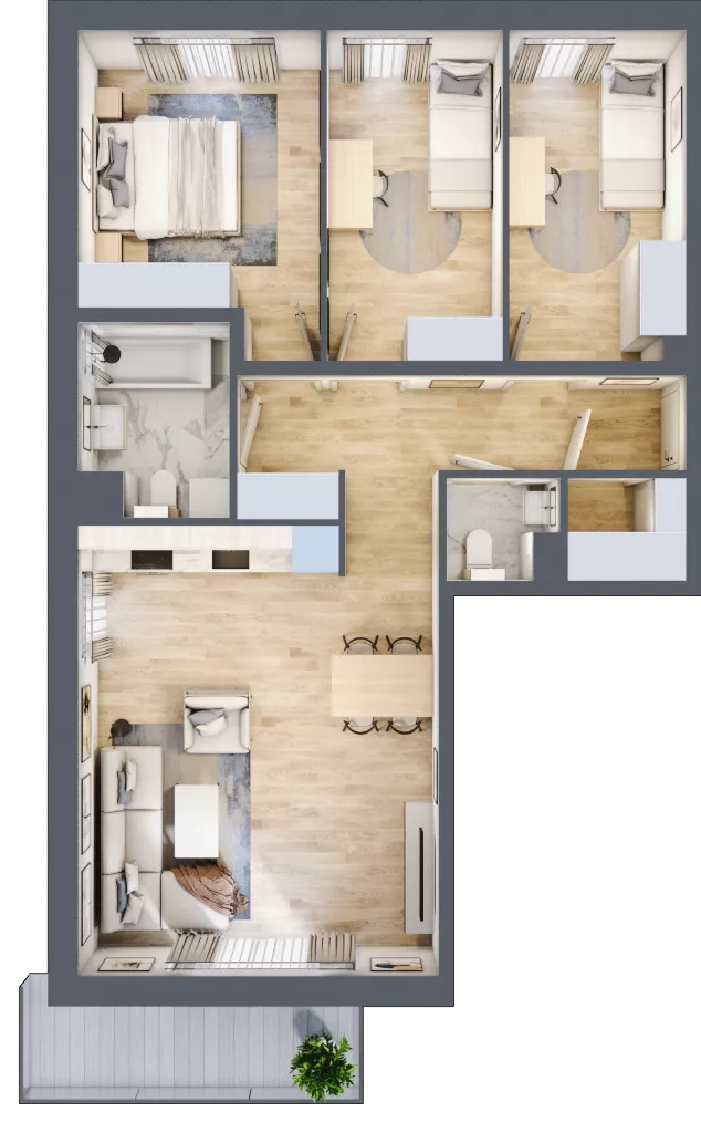 4 pokoje, mieszkanie 75,96 m², piętro 1, oferta nr I/6, Wille Biskupin, Wrocław, Biskupin-Sępolno-Dąbie-Bartoszowice, Śródmieście, ul. Braci Gierymskich 156