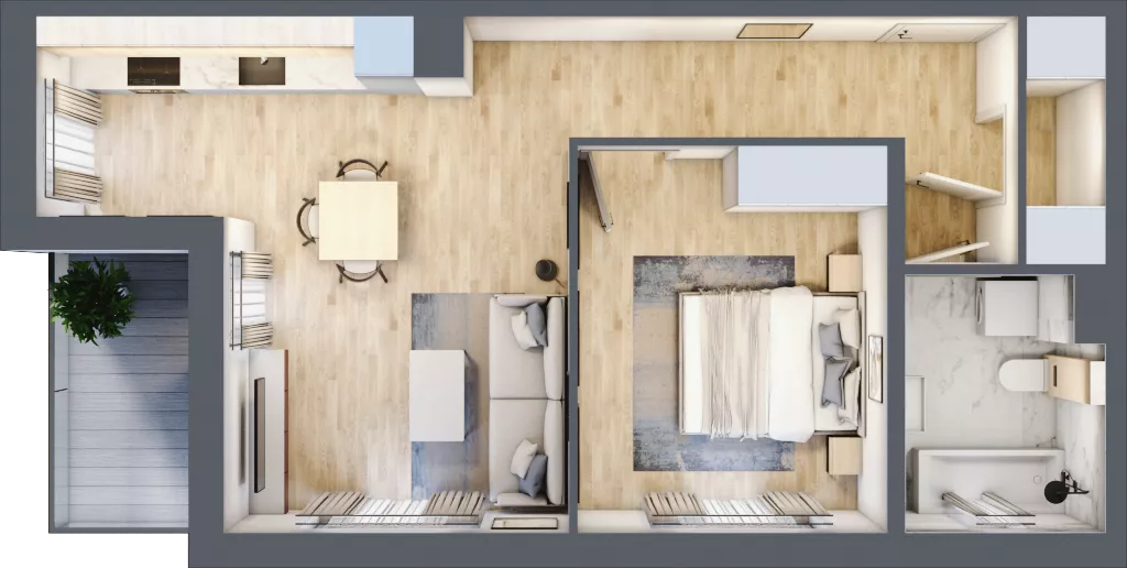2 pokoje, mieszkanie 47,49 m², piętro 2, oferta nr L/8, Wille Biskupin, Wrocław, Biskupin-Sępolno-Dąbie-Bartoszowice, Śródmieście, ul. Braci Gierymskich 156