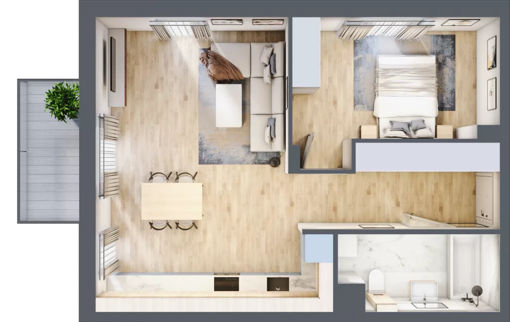 2 pokoje, mieszkanie 52,01 m², piętro 2, oferta nr L/9, Wille Biskupin, Wrocław, Biskupin-Sępolno-Dąbie-Bartoszowice, Śródmieście, ul. Braci Gierymskich 156