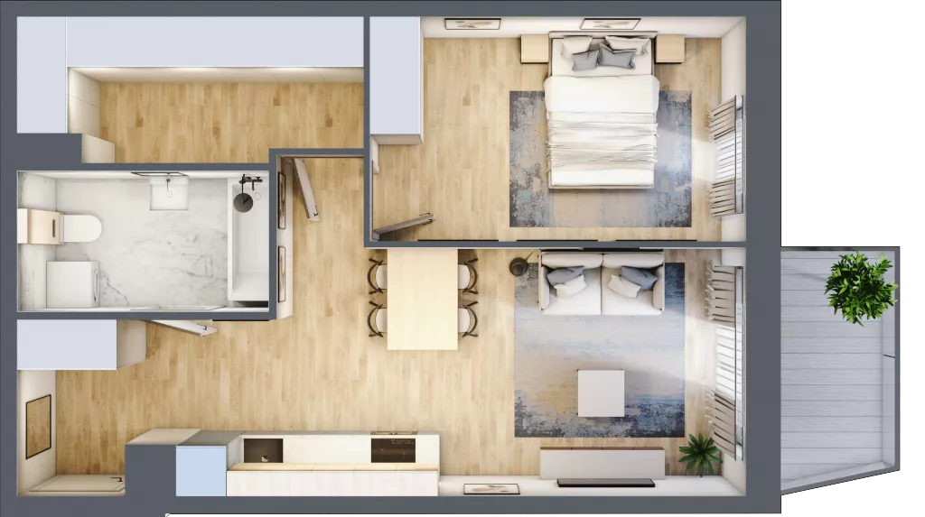 2 pokoje, mieszkanie 48,51 m², piętro 3, oferta nr B/30, Osiedle Górka Narodowa etap 5, Kraków, Prądnik Biały, Górka Narodowa, ul. Papierni Prądnickich