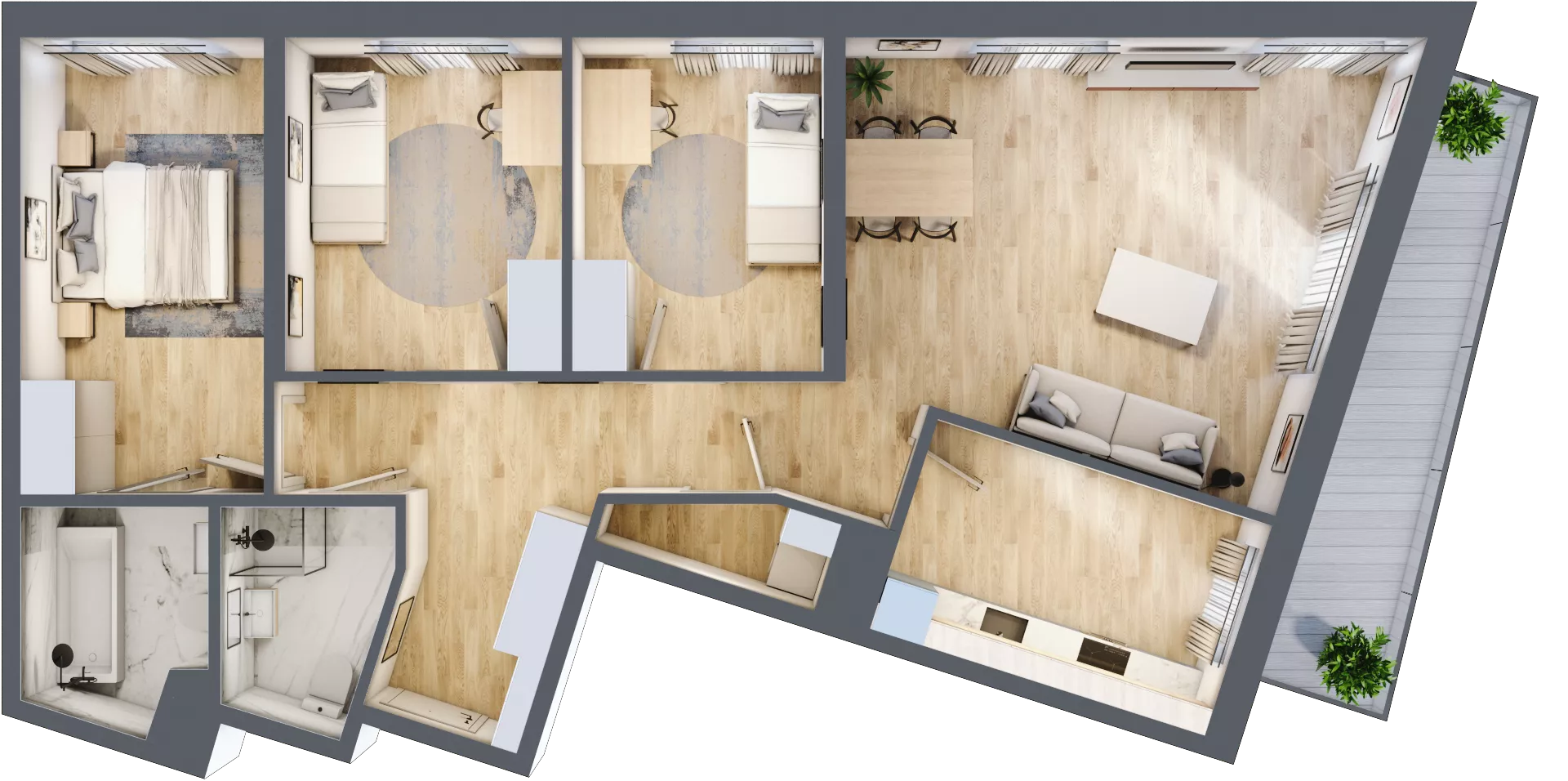 4 pokoje, mieszkanie 92,20 m², piętro 3, oferta nr A/16, Apartamenty Beethovena, Warszawa, Mokotów, Sielce, ul. Dziekońskiego 4