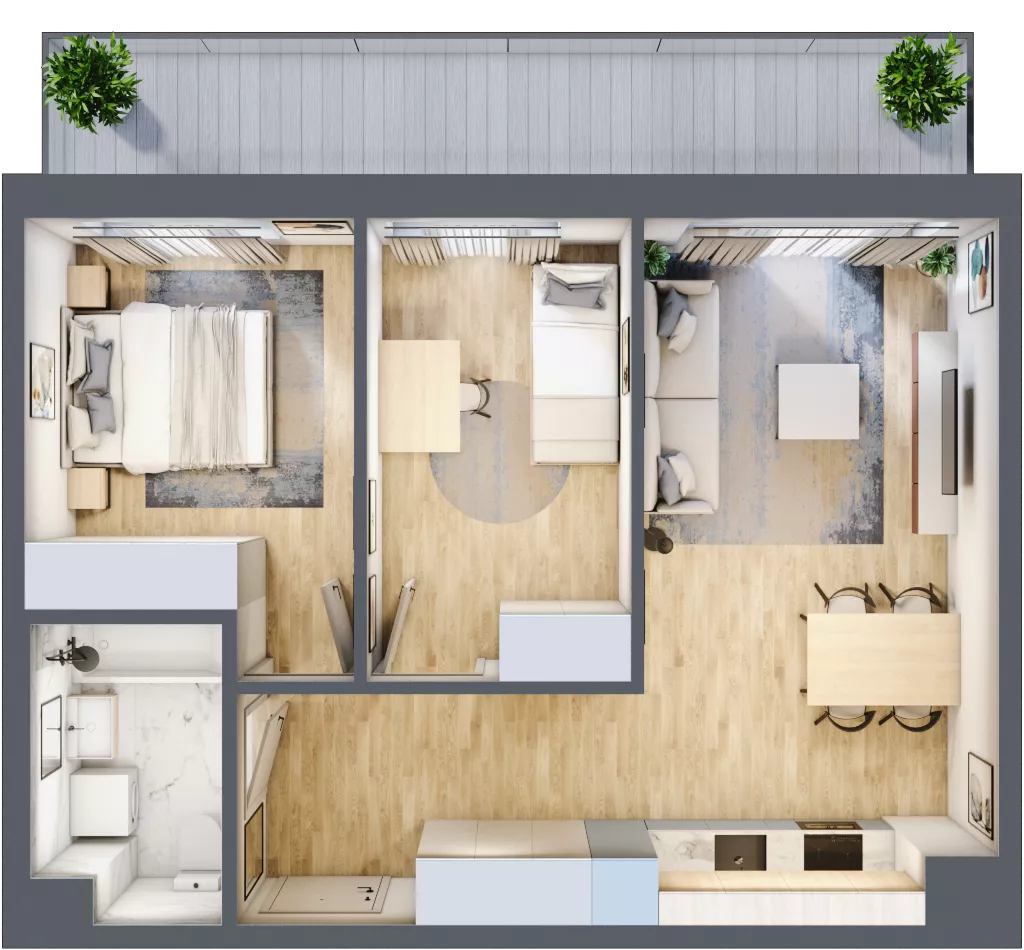3 pokoje, mieszkanie 53,63 m², parter, oferta nr A/48, Apartamenty Beethovena, Warszawa, Mokotów, Sielce, ul. Dziekońskiego 4