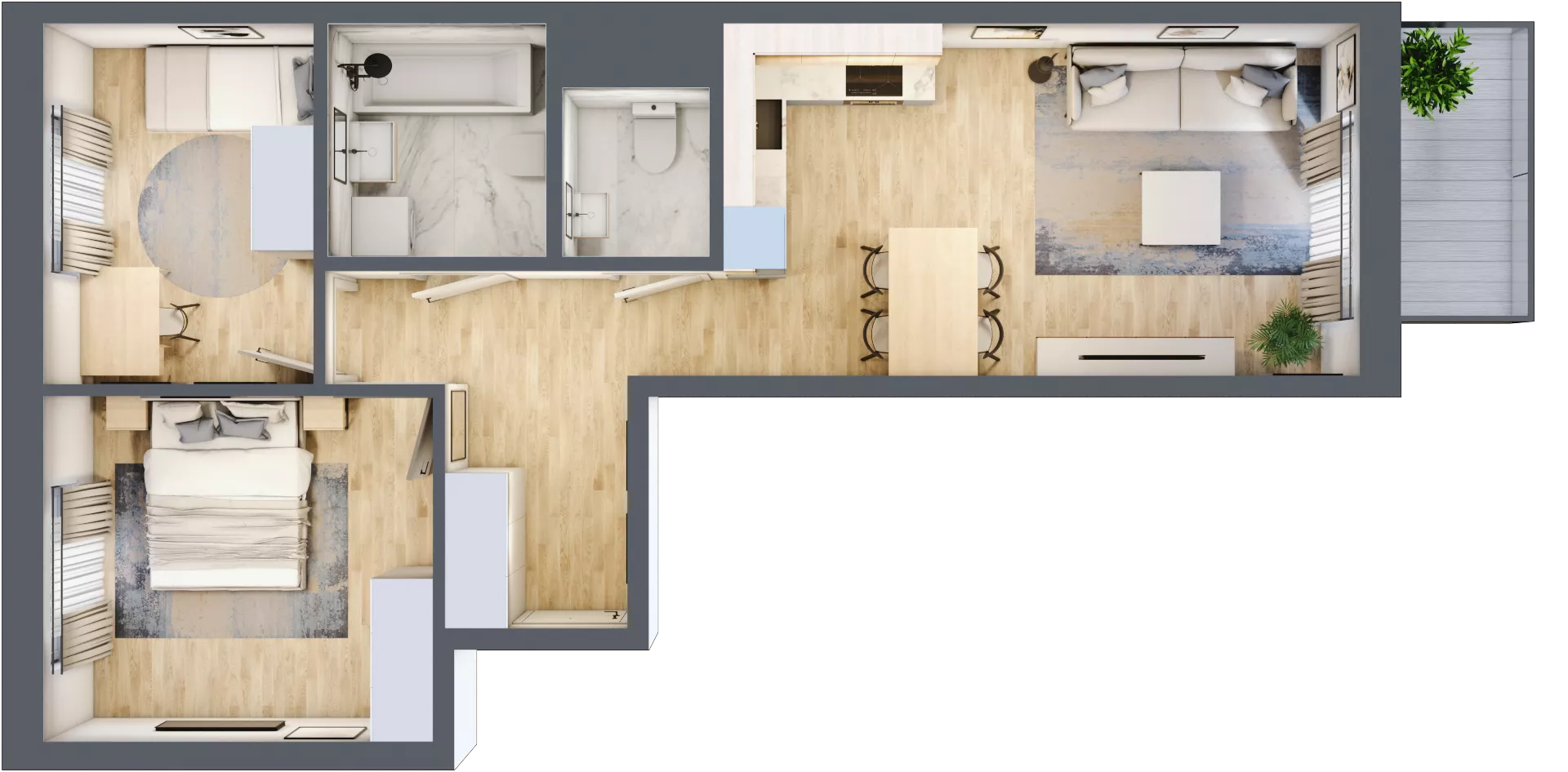 3 pokoje, mieszkanie 58,30 m², piętro 1, oferta nr A/50, Apartamenty Beethovena, Warszawa, Mokotów, Sielce, ul. Dziekońskiego 4