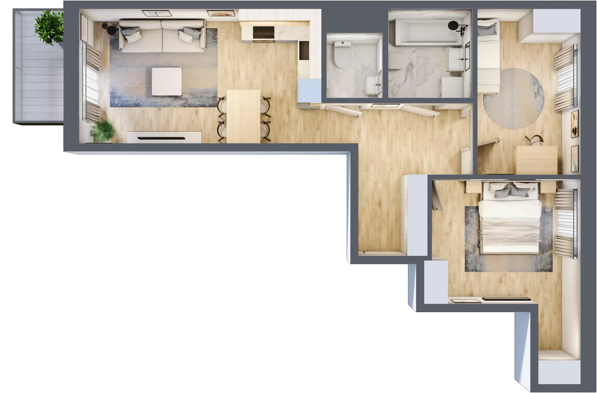 3 pokoje, mieszkanie 63,48 m², piętro 3, oferta nr A/38, Apartamenty Beethovena, Warszawa, Mokotów, Sielce, ul. Dziekońskiego 4