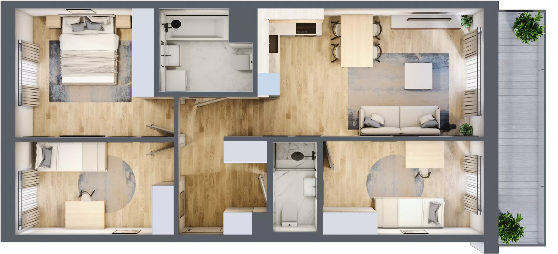 4 pokoje, mieszkanie 73,82 m², piętro 1, oferta nr A/30, Apartamenty Beethovena, Warszawa, Mokotów, Sielce, ul. Dziekońskiego 4