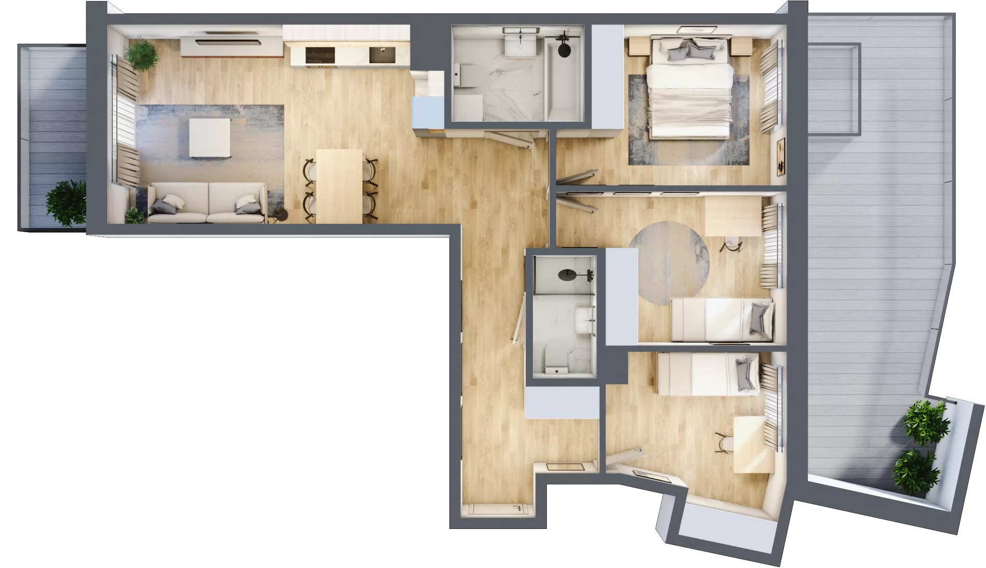 4 pokoje, mieszkanie 75,95 m², parter, oferta nr A/49, Apartamenty Beethovena, Warszawa, Mokotów, Sielce, ul. Dziekońskiego 4