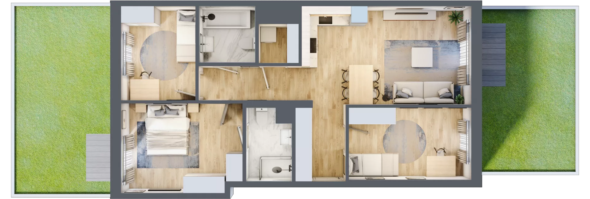 4 pokoje, mieszkanie 76,91 m², parter, oferta nr B/68, Apartamenty Beethovena, Warszawa, Mokotów, Sielce, ul. Dziekońskiego 4
