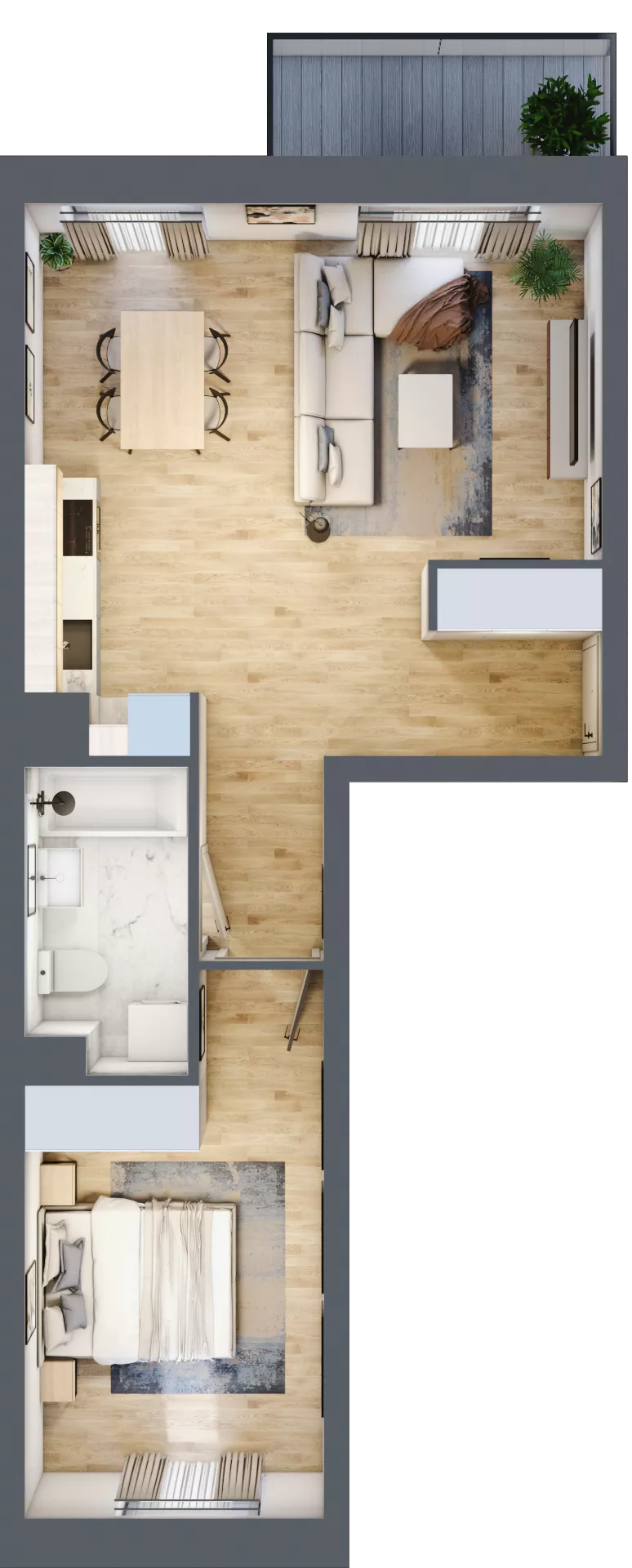 2 pokoje, mieszkanie 49,31 m², piętro 6, oferta nr B/27, Apartamenty nad Oławką 2, Wrocław, Przedmieście Oławskie, Krzyki, ul. Krakowska 98a