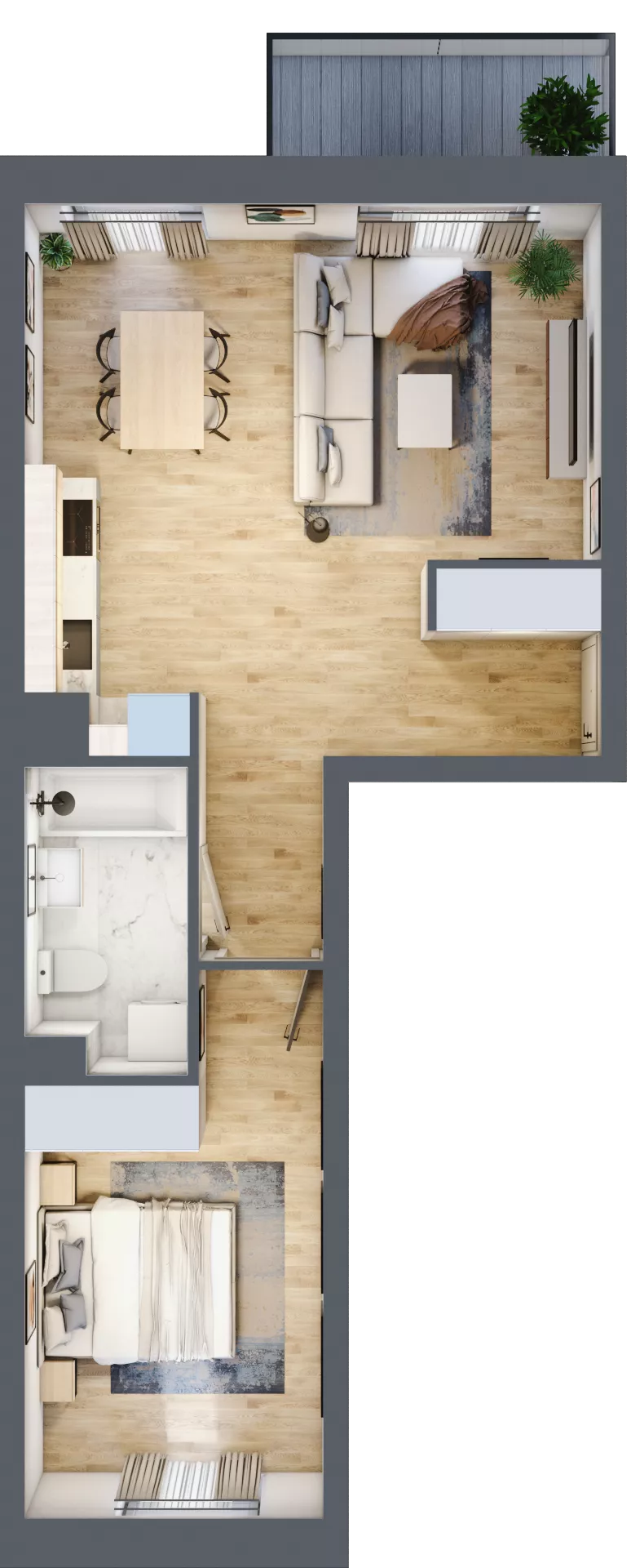 2 pokoje, mieszkanie 49,31 m², piętro 2, oferta nr B/11, Apartamenty nad Oławką 2, Wrocław, Przedmieście Oławskie, Krzyki, ul. Krakowska 98a