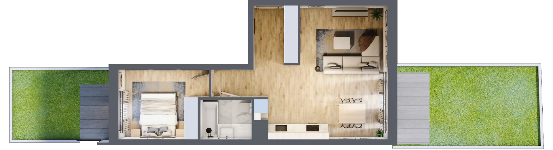 2 pokoje, mieszkanie 50,19 m², parter, oferta nr B/57, Apartamenty nad Oławką 2, Wrocław, Przedmieście Oławskie, Krzyki, ul. Krakowska 98a