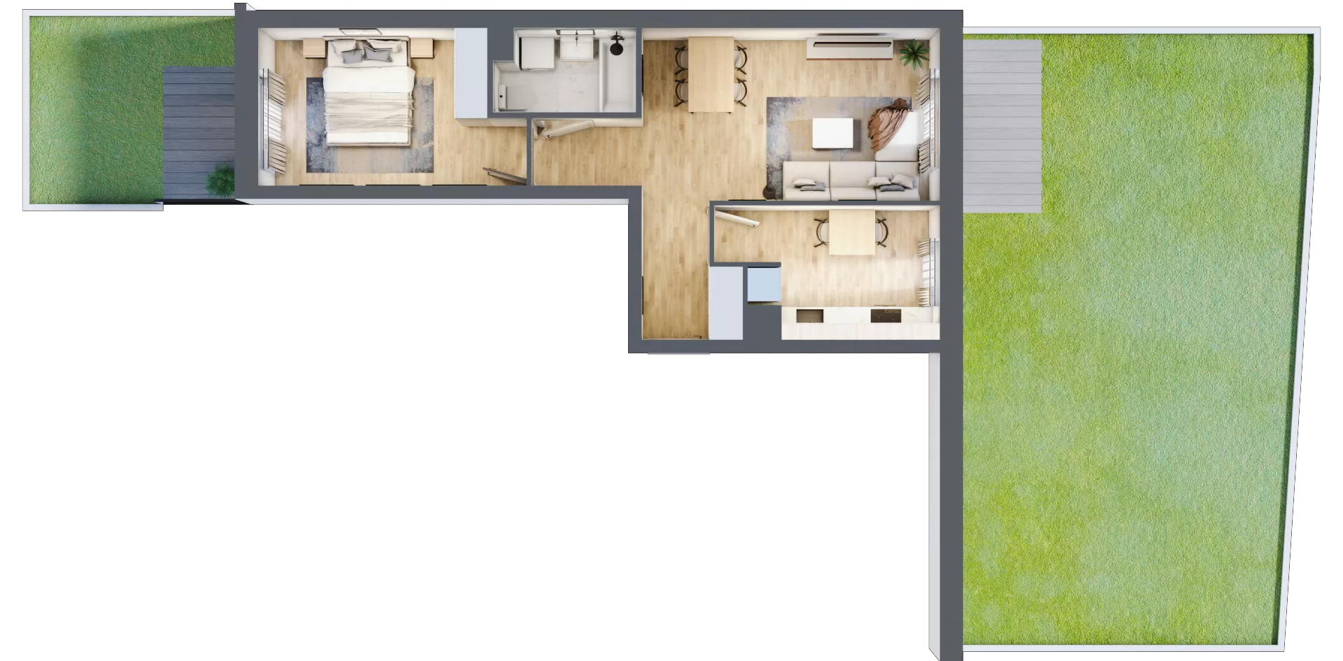 2 pokoje, mieszkanie 47,07 m², parter, oferta nr B/29, Apartamenty nad Oławką 2, Wrocław, Przedmieście Oławskie, Krzyki, ul. Krakowska 98a