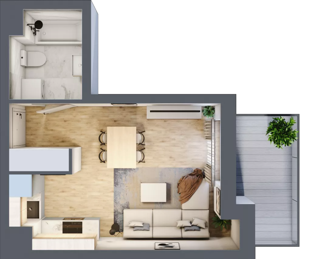 1 pokój, mieszkanie 25,97 m², piętro 5, oferta nr B/83, Apartamenty nad Oławką 2, Wrocław, Przedmieście Oławskie, Krzyki, ul. Krakowska 98a