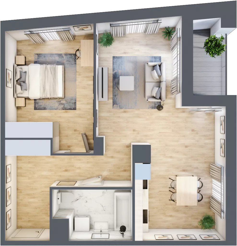 2 pokoje, mieszkanie 61,30 m², piętro 5, oferta nr C/39, 29. Aleja bud. C, Kraków, Stare Miasto, Warszawskie, al. 29 Listopada