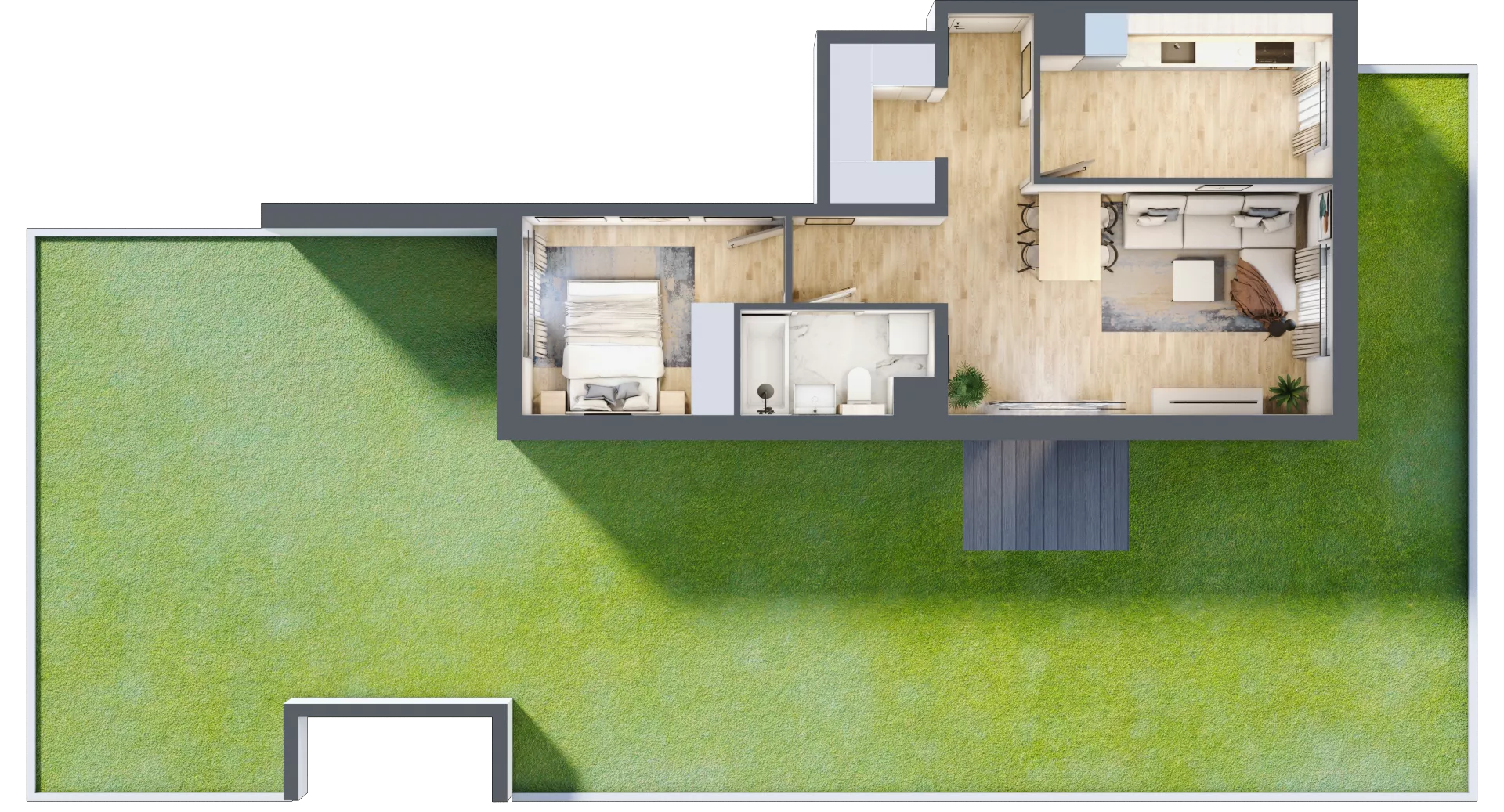 2 pokoje, mieszkanie 49,55 m², parter, oferta nr B/1, Osiedle Rapsodia 2, Wrocław, Karłowice-Różanka, Różanka, ul. Wołowska 5