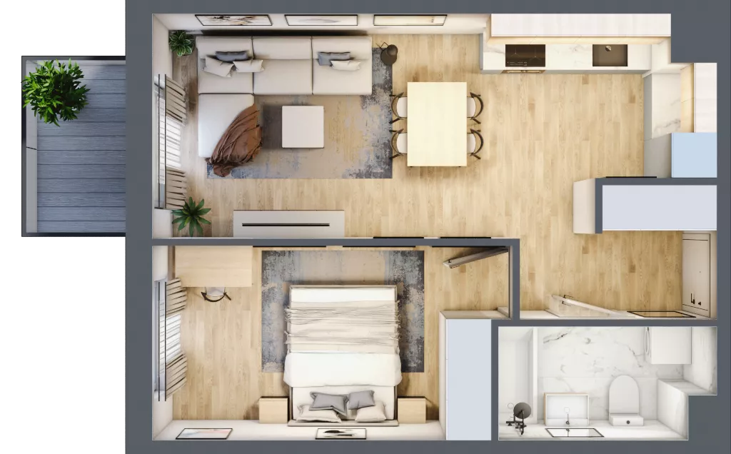 2 pokoje, mieszkanie 41,08 m², piętro 3, oferta nr C/26, Osiedle Rapsodia 2, Wrocław, Karłowice-Różanka, Różanka, ul. Wołowska 5