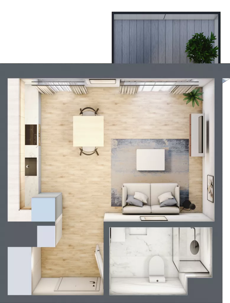 1 pokój, mieszkanie 27,28 m², piętro 1, oferta nr A/83, Metro Zachód 8 bud. A, C, Warszawa, Bemowo, Chrzanów, ul. Szeligowska