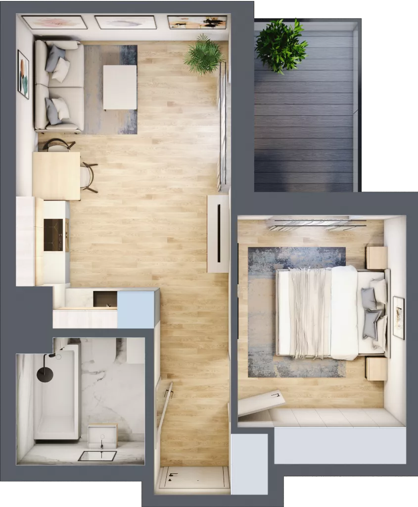 2 pokoje, mieszkanie 36,67 m², piętro 3, oferta nr A/42, Metro Zachód 8 bud. A, C, Warszawa, Bemowo, Chrzanów, ul. Szeligowska