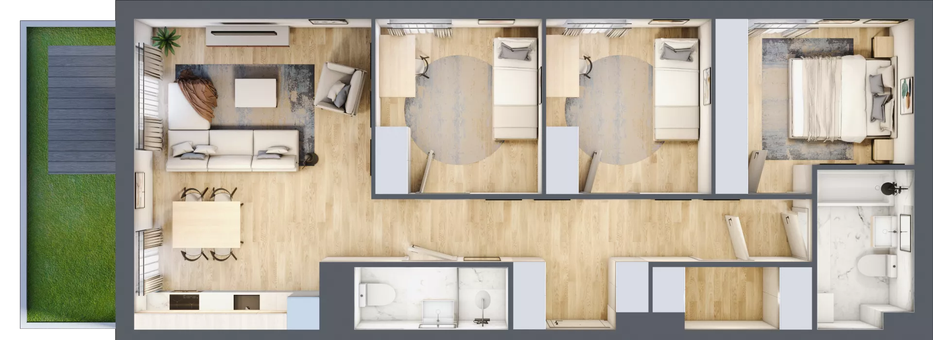 4 pokoje, mieszkanie 79,41 m², parter, oferta nr A/4, Osiedle Zielna 4.2, Wrocław, Psie Pole-Zawidawie, Psie Pole, ul. Zielna