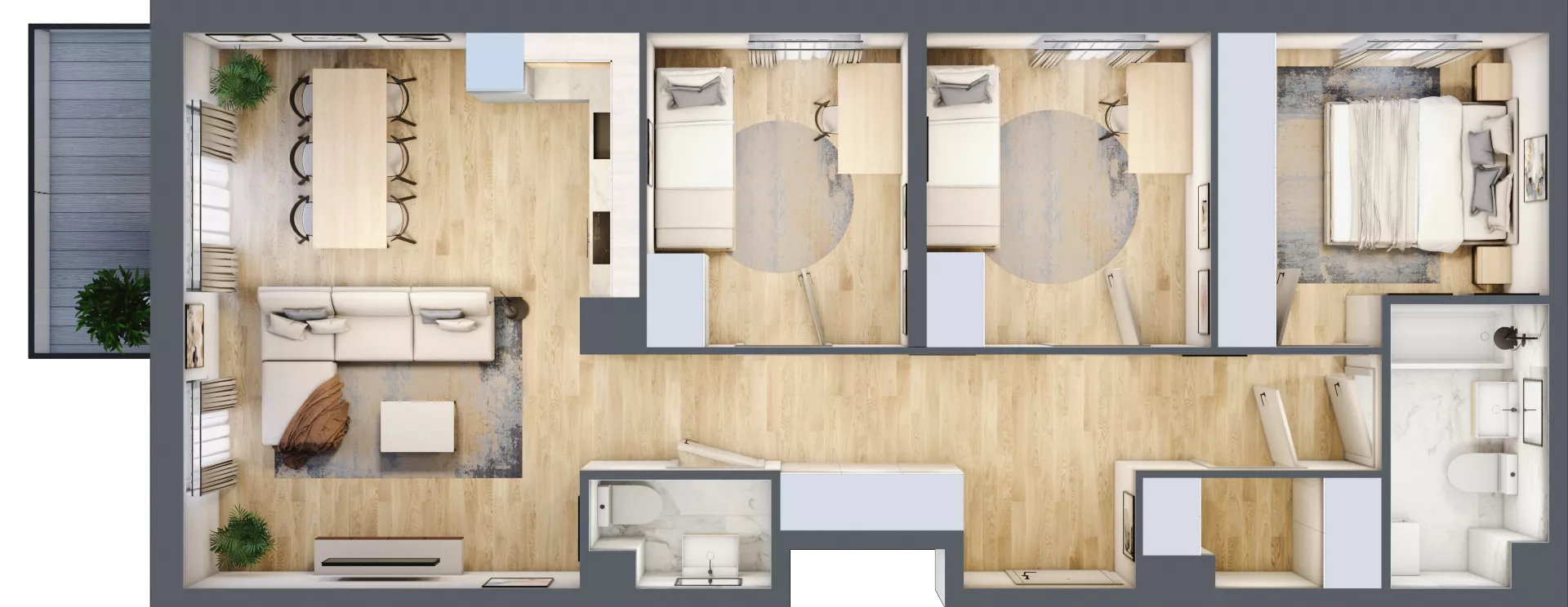 4 pokoje, mieszkanie 76,29 m², piętro 1, oferta nr B/9, Osiedle Zielna 4.2, Wrocław, Psie Pole-Zawidawie, Psie Pole, ul. Zielna
