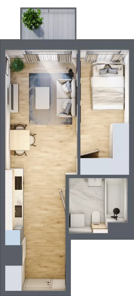 2 pokoje, mieszkanie 39,25 m², piętro 4, oferta nr A/28, Mokotów Sportowy 3, Warszawa, Mokotów, Augustówka, ul. Antoniewska