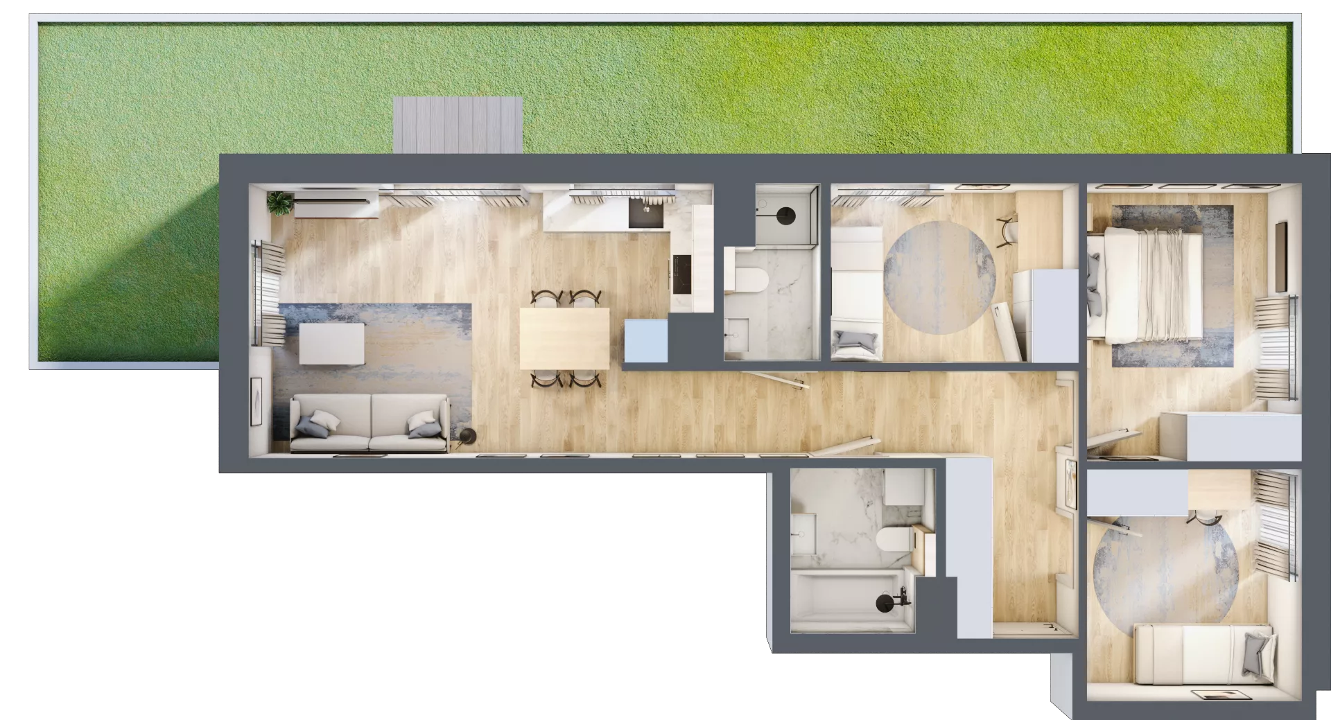 4 pokoje, mieszkanie 72,74 m², parter, oferta nr A/1, Mokotów Sportowy 3, Warszawa, Mokotów, Augustówka, ul. Antoniewska