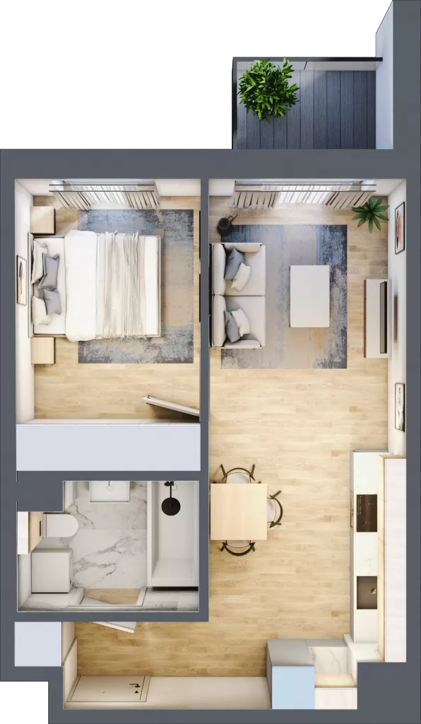 2 pokoje, mieszkanie 38,20 m², piętro 2, oferta nr A/14, Mokotów Sportowy 3, Warszawa, Mokotów, Augustówka, ul. Antoniewska