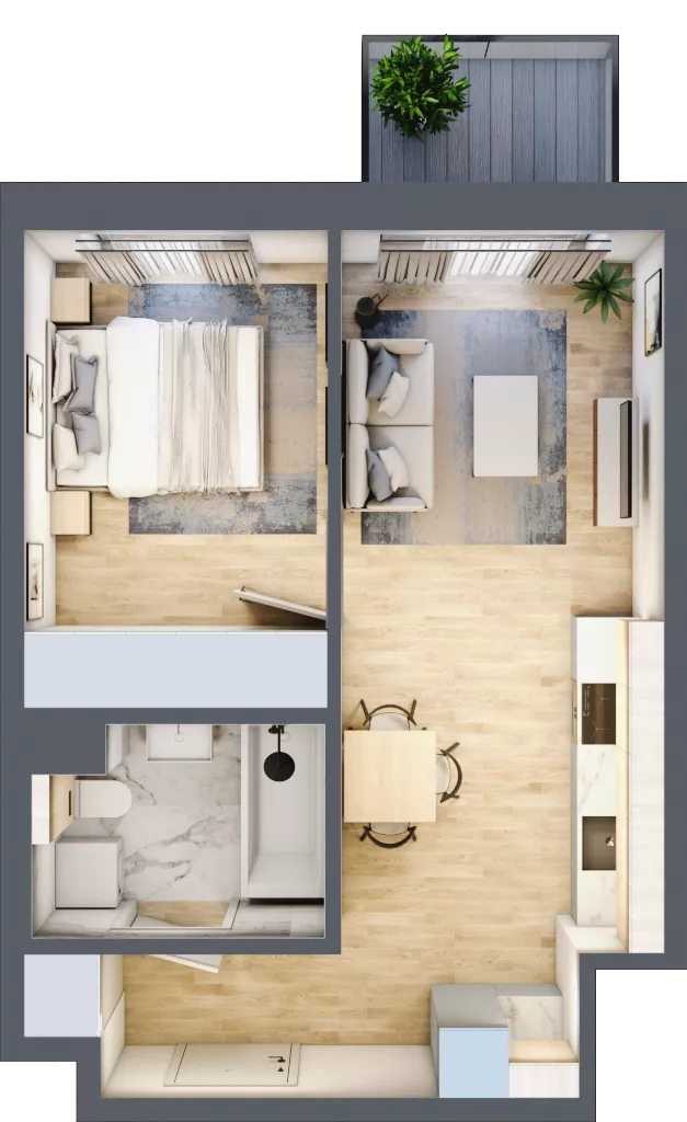 2 pokoje, mieszkanie 37,77 m², piętro 2, oferta nr A/46, Mokotów Sportowy 3, Warszawa, Mokotów, Augustówka, ul. Antoniewska