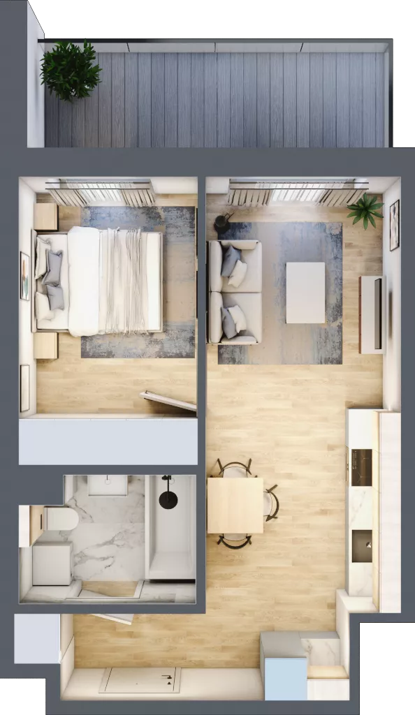 2 pokoje, mieszkanie 37,52 m², piętro 1, oferta nr A/39, Mokotów Sportowy 3, Warszawa, Mokotów, Augustówka, ul. Antoniewska