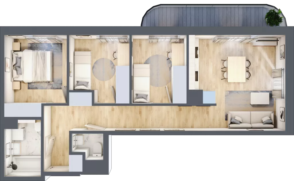 4 pokoje, mieszkanie 68,22 m², piętro 4, oferta nr A/58, Mokotów Sportowy 3, Warszawa, Mokotów, Augustówka, ul. Antoniewska