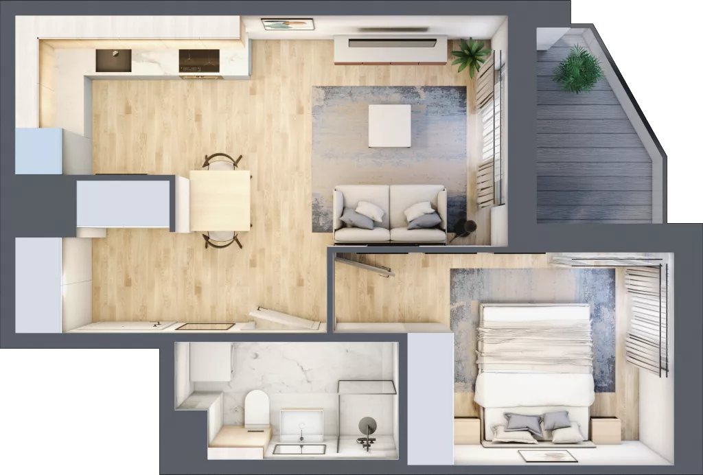 2 pokoje, mieszkanie 36,61 m², piętro 1, oferta nr A/36, Osiedle Urbino 5, Warszawa, Włochy, Raków, ul. Równoległa