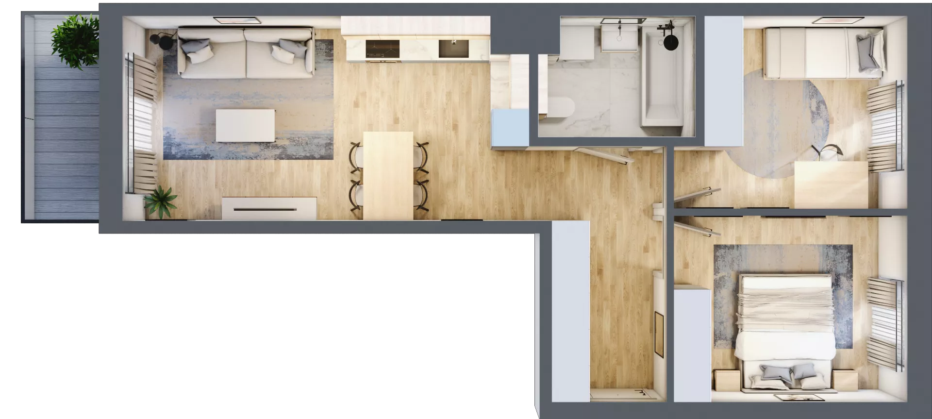 3 pokoje, mieszkanie 55,90 m², piętro 1, oferta nr A/74, Osiedle Myśliborska, Warszawa, Białołęka, Żerań, ul. Myśliborska / Ochorowicza